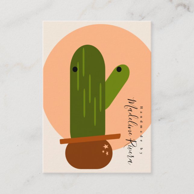 Abstrakte Cactus Artisan Earring Display Cards Telefonnummerkarte (Vorderseite)