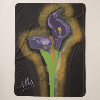 Abstrakte Calla-Lilie Stipple-Kunst Sherpadecke