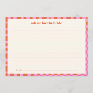 Abstrakte Checker Pink Orange Benutzerdefinierte B Hinweiskarte