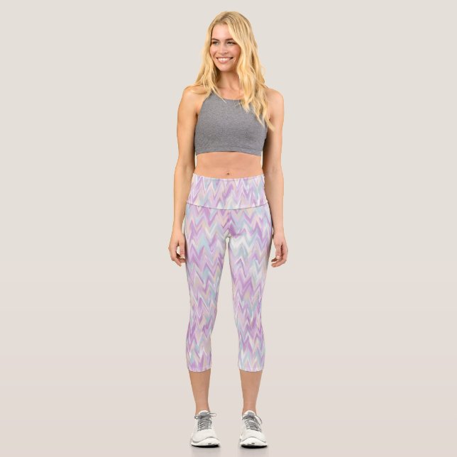 Abstrakte Chevrons Capri Leggings (Vorderseite)