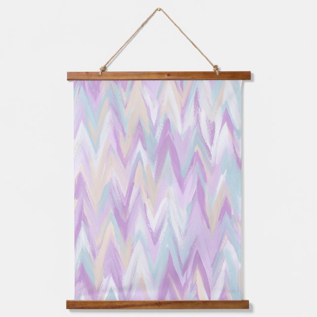 Abstrakte Chevrons Wandteppich Mit Holzrahmen (Vorderseite)