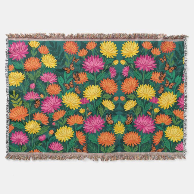 Abstrakte Chrysanthemen Schmetterlinge Decken (Vorderseite)