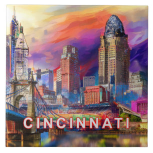 Abstrakte Cincinnati Skyline Kunst Moderne Stadt Fliese