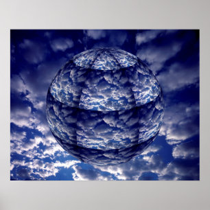 Abstrakte Cloud-3D-Kugel Poster