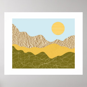 Abstrakte Collage-Landschaft Poster