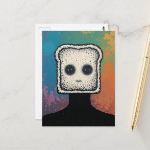 abstrakte Collage mit Gesicht von Toast Postkarte