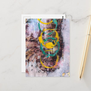 abstrakte Collage mit Kreisen Postkarte