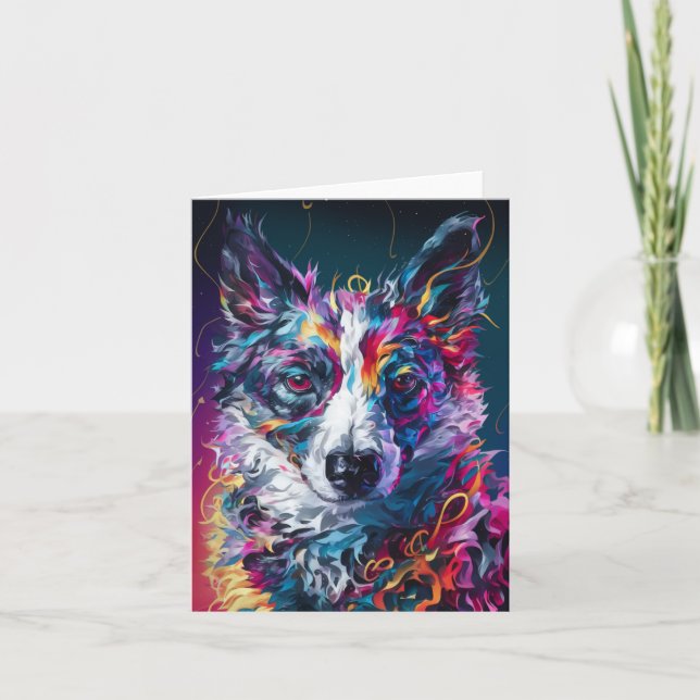 Abstrakte Collie Dog Blank Card Feiertagskarte (Vorderseite)
