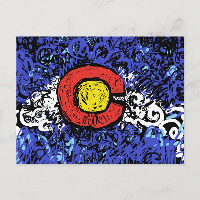 Abstrakte Colorado Flag Postkarte (Vorderseite)