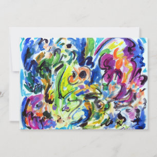 Abstrakte "Colour Whirl"-Einladung Einladung