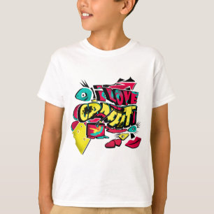 Abstrakte Comicen Graffiti-Stil Text grunge urban  T-Shirt