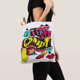 Abstrakte Comicen Graffiti-Stil Text grunge urban  Tasche