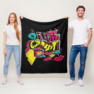 Abstrakte Comicen Graffiti Text grunge städtische  Fleecedecke