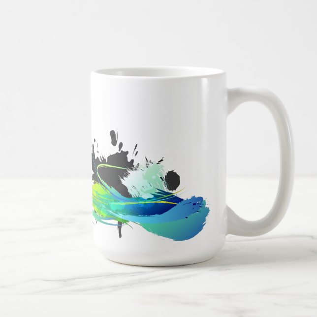 Abstrakte coole Gewässer Paint Spritzer Kaffeetasse (Rechts)