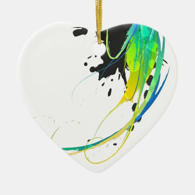 Abstrakte coole Gewässer Paint Spritzer Keramikornament (Vorne)