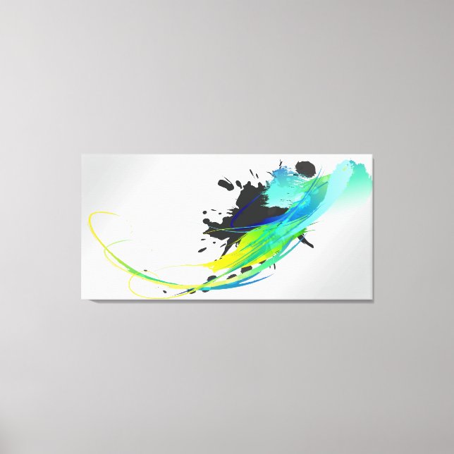 Abstrakte Coole Gewässer Paint-Spritzer Leinwanddruck (Vorderseite)