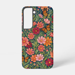 Abstrakte Cosmos-Blumen Schmetterlinge Samsung-Hül Samsung Galaxy Hülle