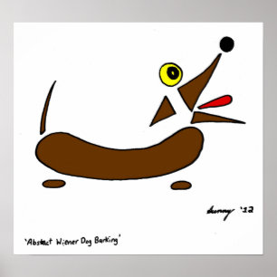 Abstrakte Dackel Dog drucken Poster