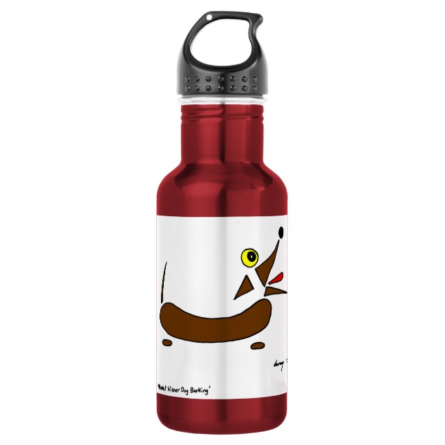 Abstrakte Dackel Hund Edelstahlflasche (Vorderseite)