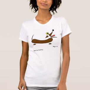Abstrakte Dackel Hund Frauen Lässig Scoop T - Shir T-Shirt