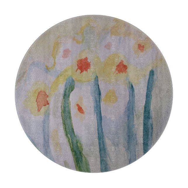 Abstrakte Daffodien Schneidebrett (Vorderseite)