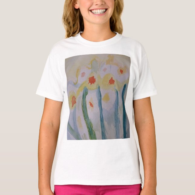 Abstrakte Daffodien T-Shirt (Vorderseite)