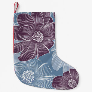 Abstrakte Dahlien-Blume: nahtlos blühend. Kleiner Weihnachtsstrumpf