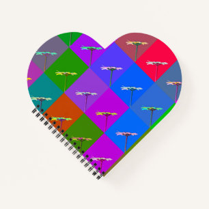 Abstrakte Daisy Squares Notizbuch