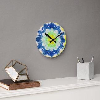 Abstrakte Daisy Tiles Wall Clock Runde Wanduhr