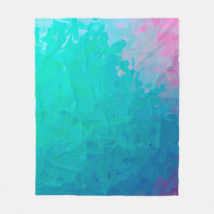 Abstrakte Darstellung grüner Impressionistischer I Fleecedecke