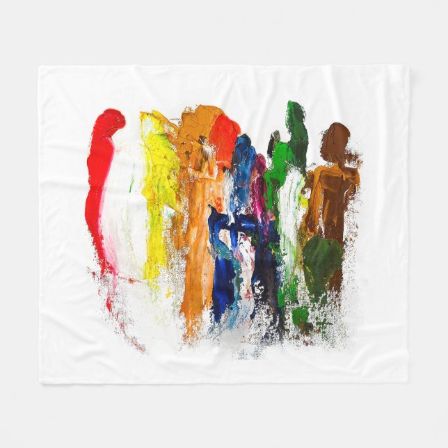 Abstrakte Darstellung menschlicher Figuren in Bewe Fleecedecke (Vorderseite (Horizontal))