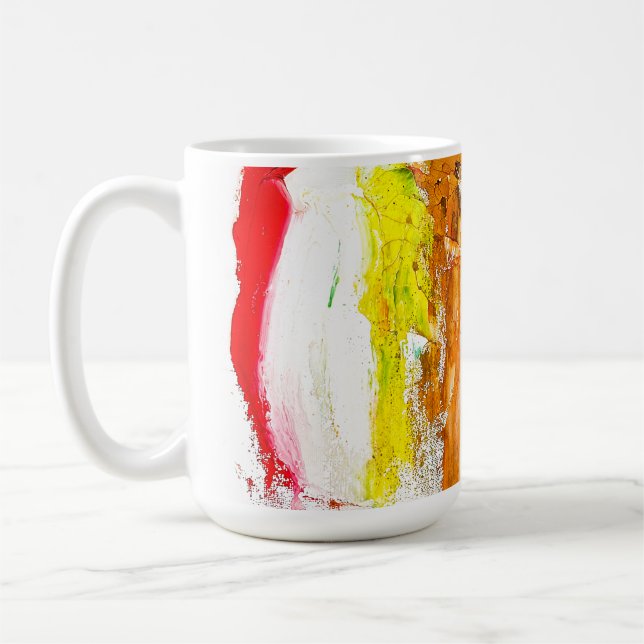 Abstrakte Darstellung menschlicher Figuren in Bewe Kaffeetasse (Links)