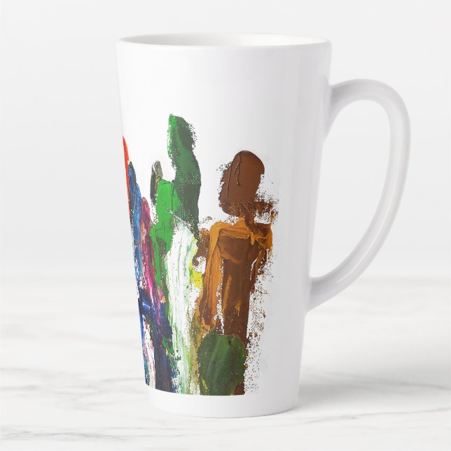 Abstrakte Darstellung menschlicher Figuren in Bewe Milchtasse (Rechts)