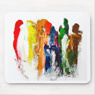 Abstrakte Darstellung menschlicher Figuren in Bewe Mousepad