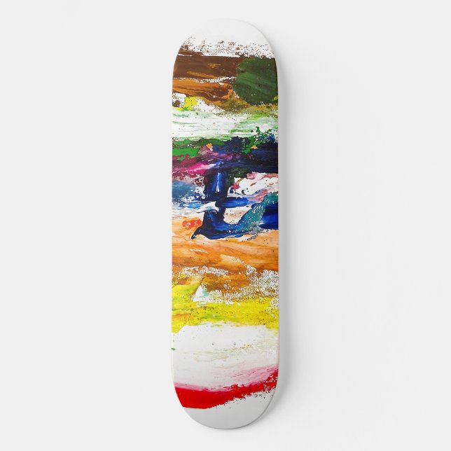 Abstrakte Darstellung menschlicher Figuren in Bewe Skateboard (Vorderseite)