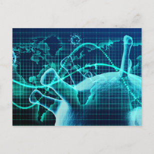 Abstrakte Daten zur globalen Pandemie und zur medi Postkarte