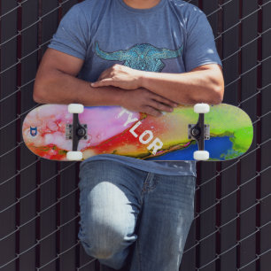 Abstrakte DD-Markenskateboard mit farbenfrohen Was Skateboard