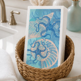 Abstrakte Deep Blue Sea Papier-Gästetücher Serviette
