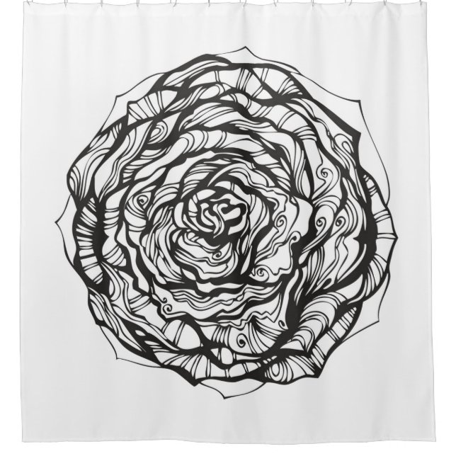Abstrakte dekorative Rose Duschvorhang (Vorderseite)