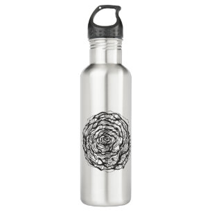 Abstrakte dekorative Rose Edelstahlflasche