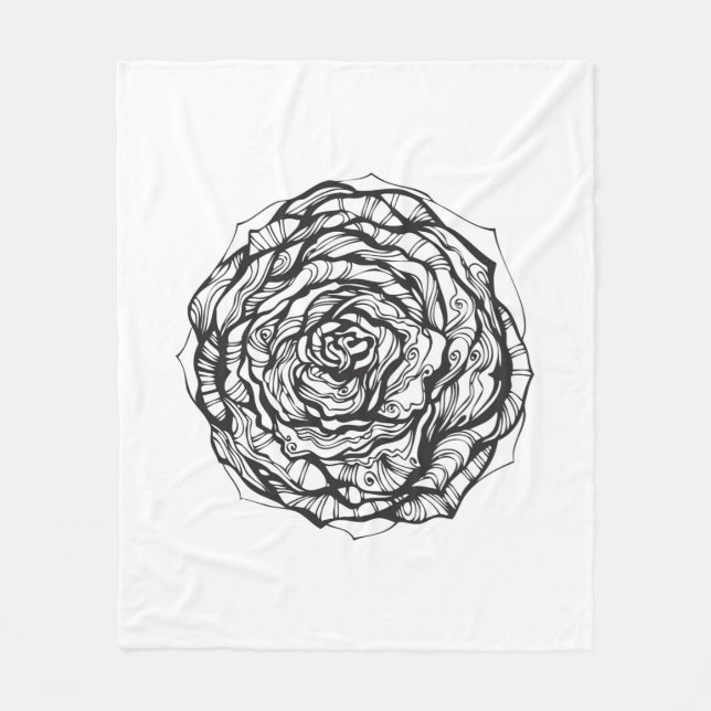 Abstrakte dekorative Rose Fleecedecke (Vorderseite)