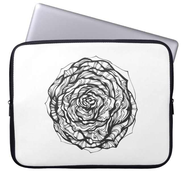Abstrakte dekorative Rose Laptopschutzhülle (Vorderseite)