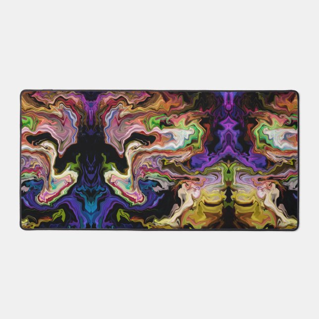 Abstrakte der Farben Orquidia in Dunkelheit Schreibtischunterlage (Vorderseite)