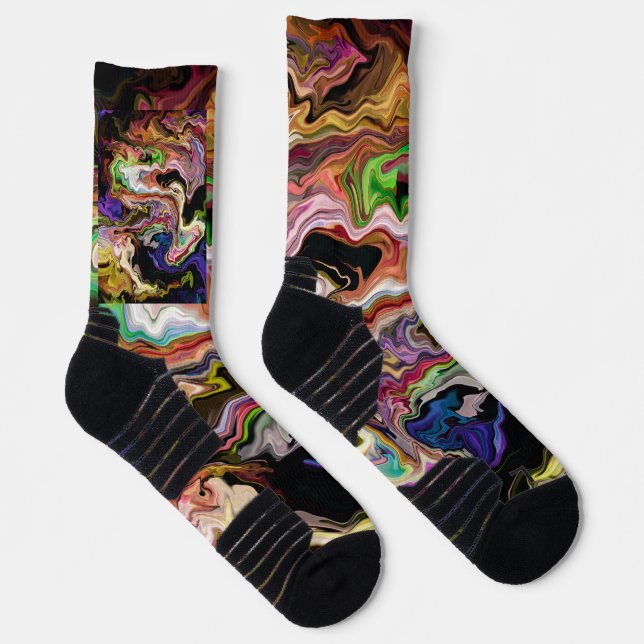 Abstrakte der Farben Orquidia in Dunkelheit Socken (Rechts)