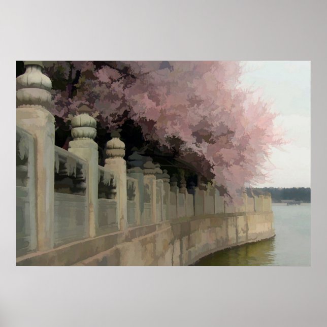 Abstrakte der Kirschblüten Poster (Vorne)