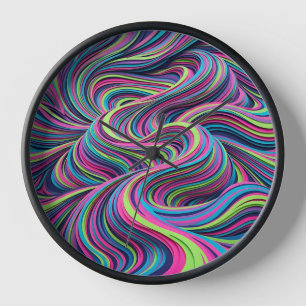 Abstrakte Desert Ripple Neon Vibrant Kunstuhren Uhr
