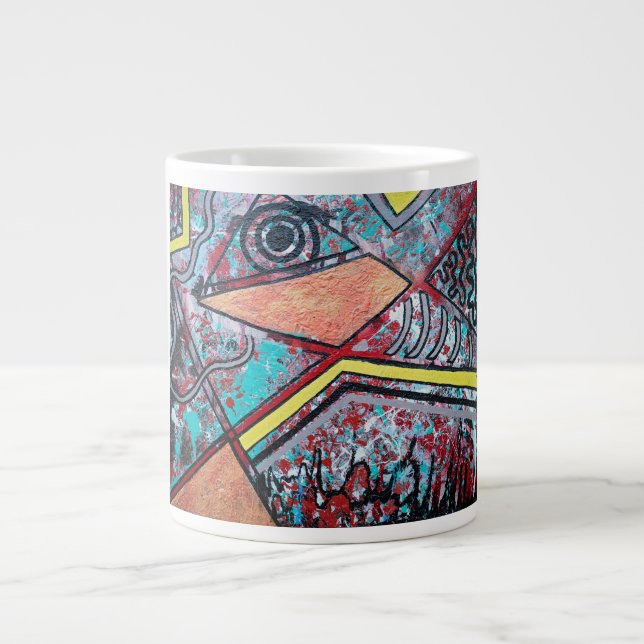 Abstrakte Design-I-Tasse Jumbo-Tasse (Vorderseite)
