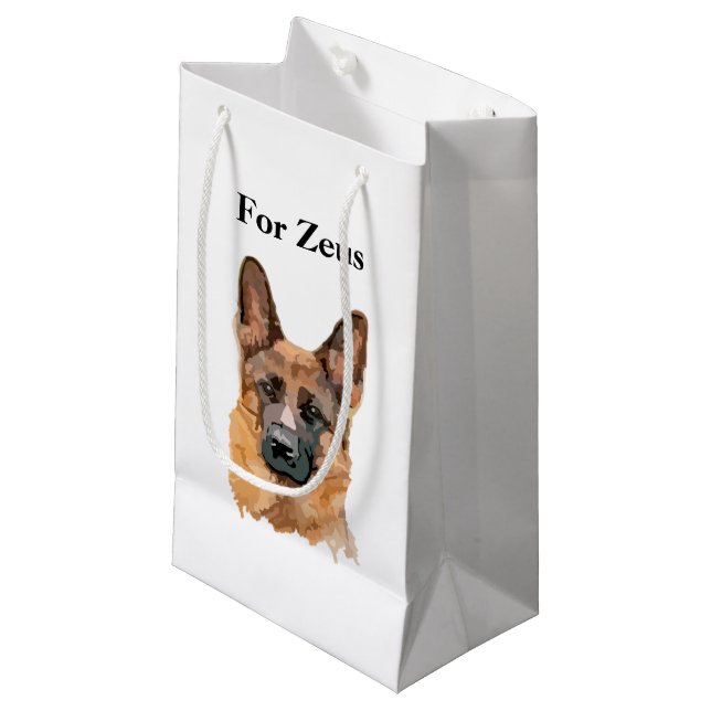 Abstrakte deutsche Shepard-Geschenktasche Kleine Geschenktüte (Vorderseite Schrägansicht)