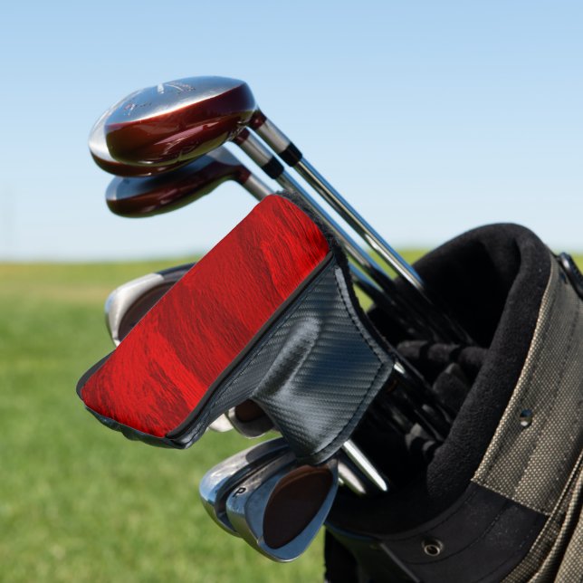 Abstrakte Diagonalfarben in roter Ausführung Golf Headcover (In Situ)