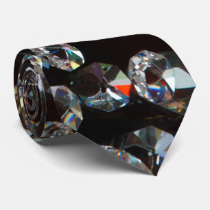 Abstrakte Diamanten mit schwarzem Hintergrund Krawatte